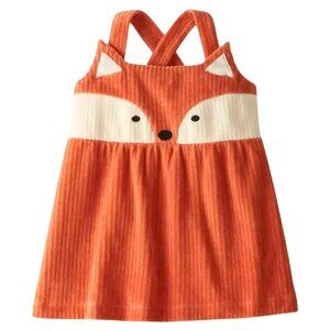 Hanna Andersson Baby Fox Jumper Dress In Ribbed Velour - Size 2T
